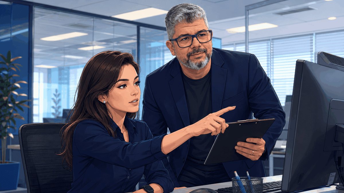 Auditor GSG em entrevista de auditoria no posto de trabalho